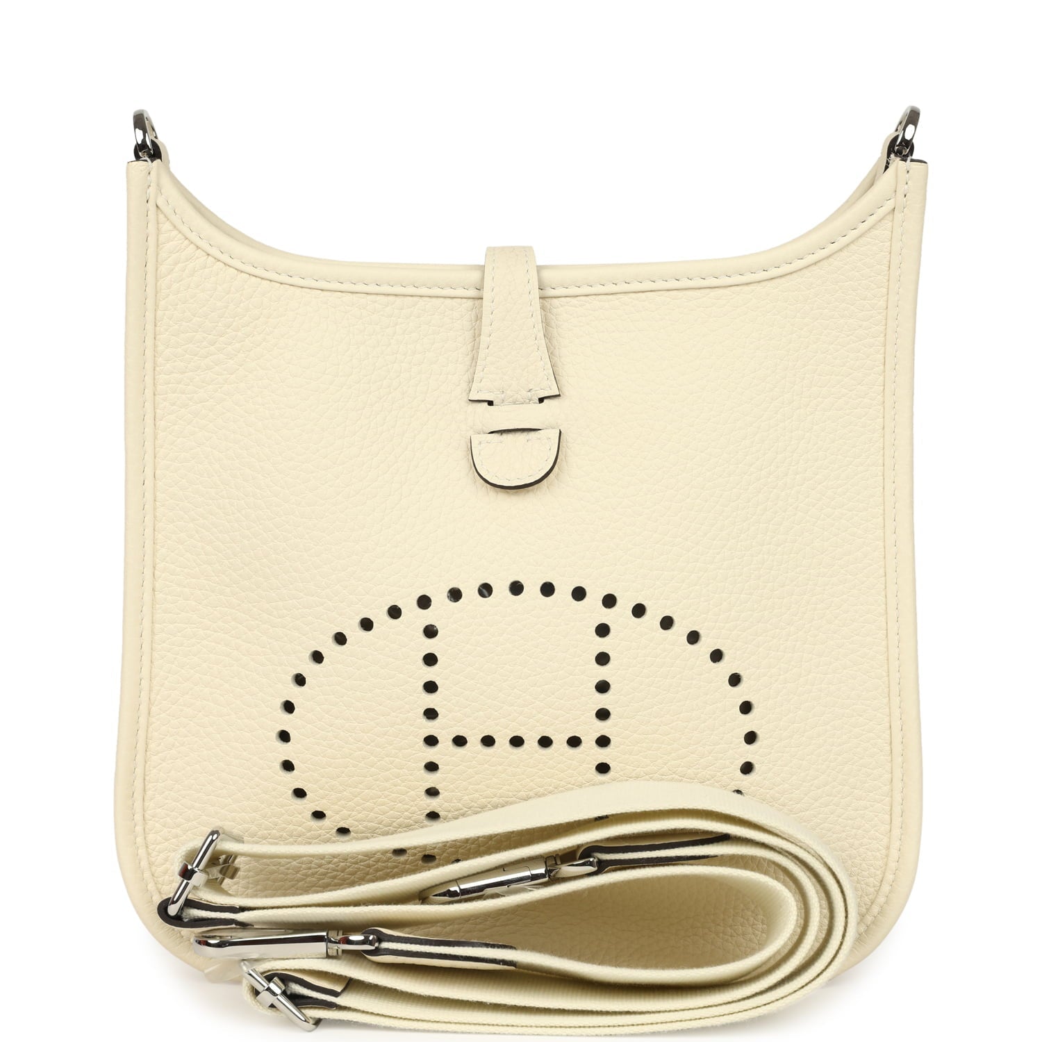Hermes Evelyne 23 Cream Clemence Palladium Hardware