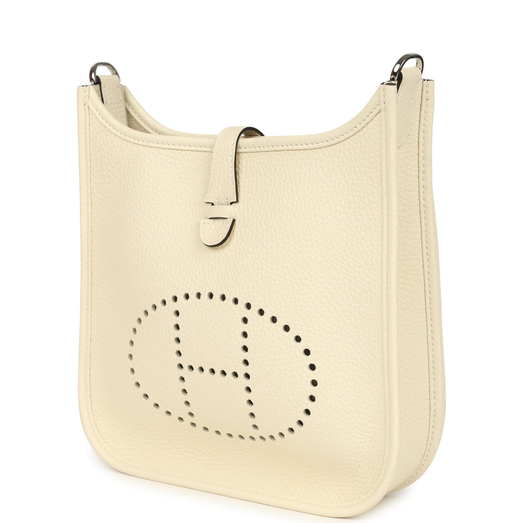 Hermes Evelyne 23 Cream Clemence Palladium Hardware