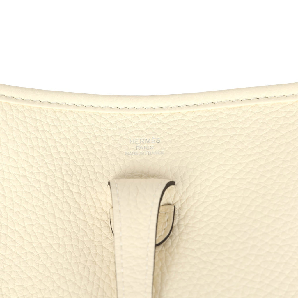 Hermes Evelyne 23 Cream Clemence Palladium Hardware