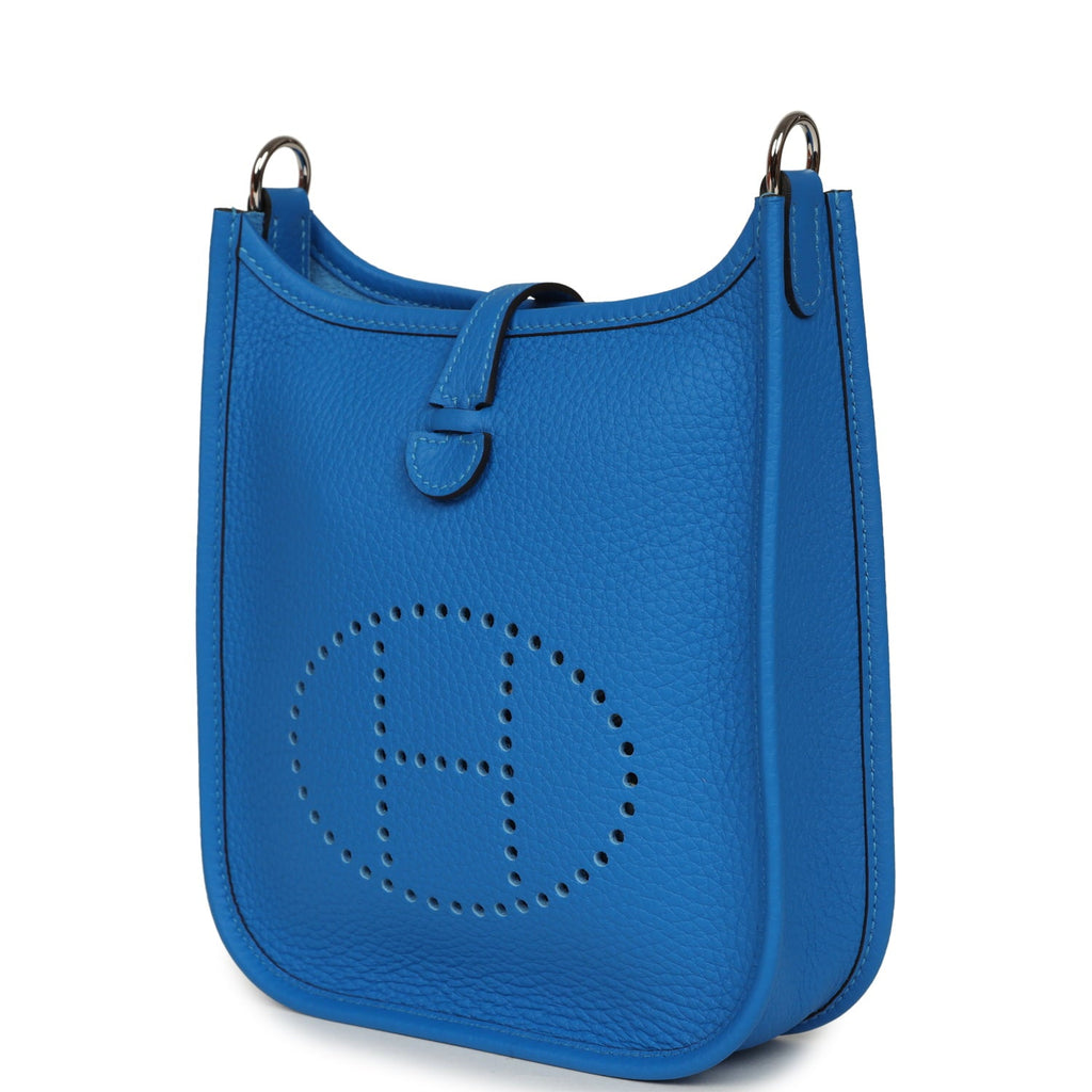 Hermes Evelyne TPM New Bleu Hydra Clemence Palladium Hardware
