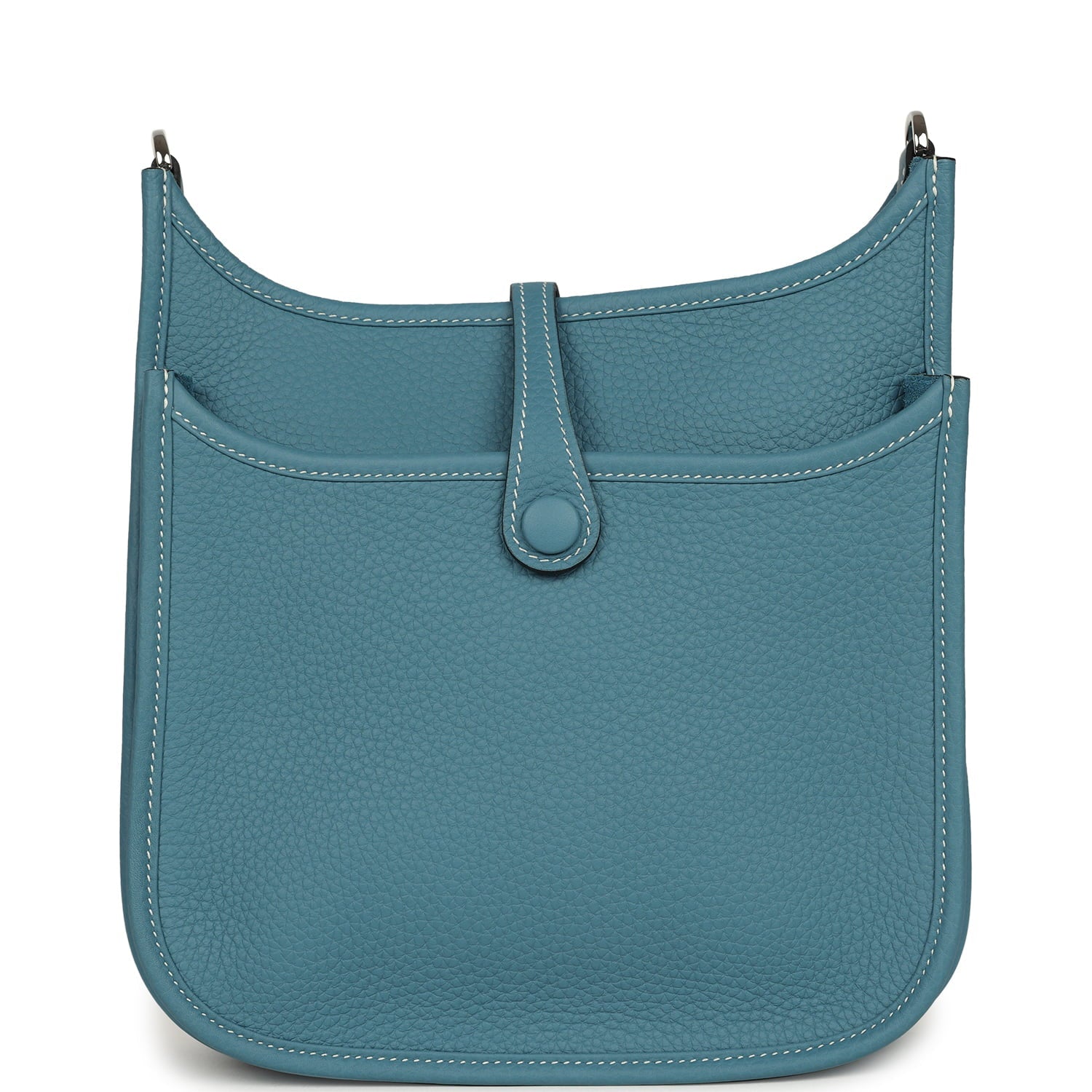 Hermes Evelyne 23 Blue Jean Clemence Palladium Hardware