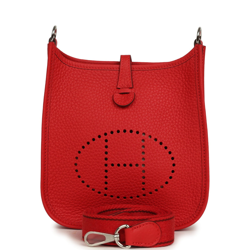 Hermes Evelyne TPM Rouge Radieux Clemence Palladium Hardware