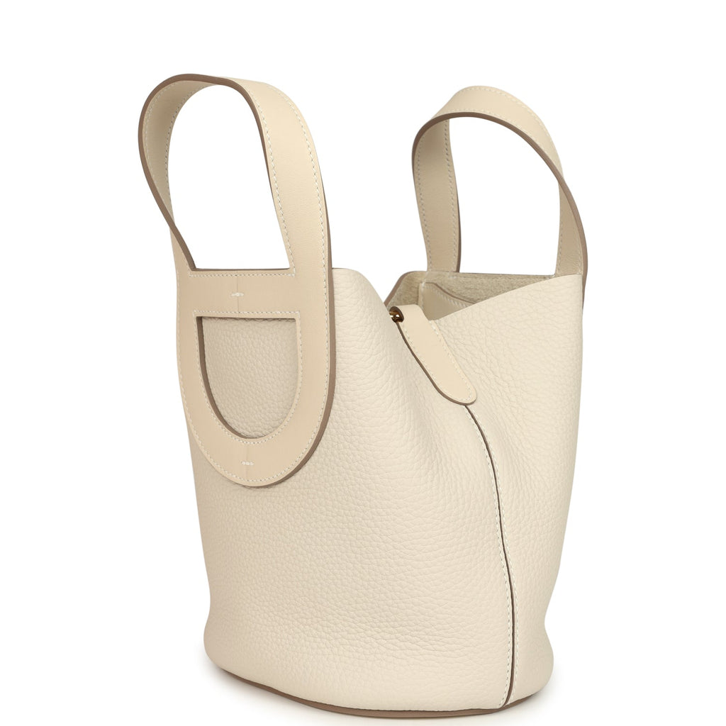 Hermes In-The-Loop 18 Craie Clemence and Swift Gold Hardware
