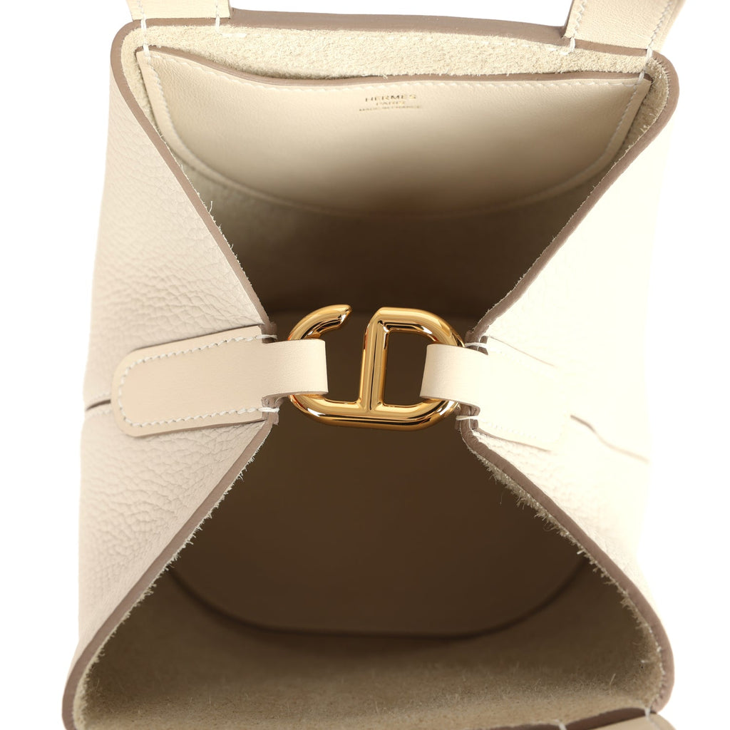 Hermes In-The-Loop 18 Craie Clemence and Swift Gold Hardware