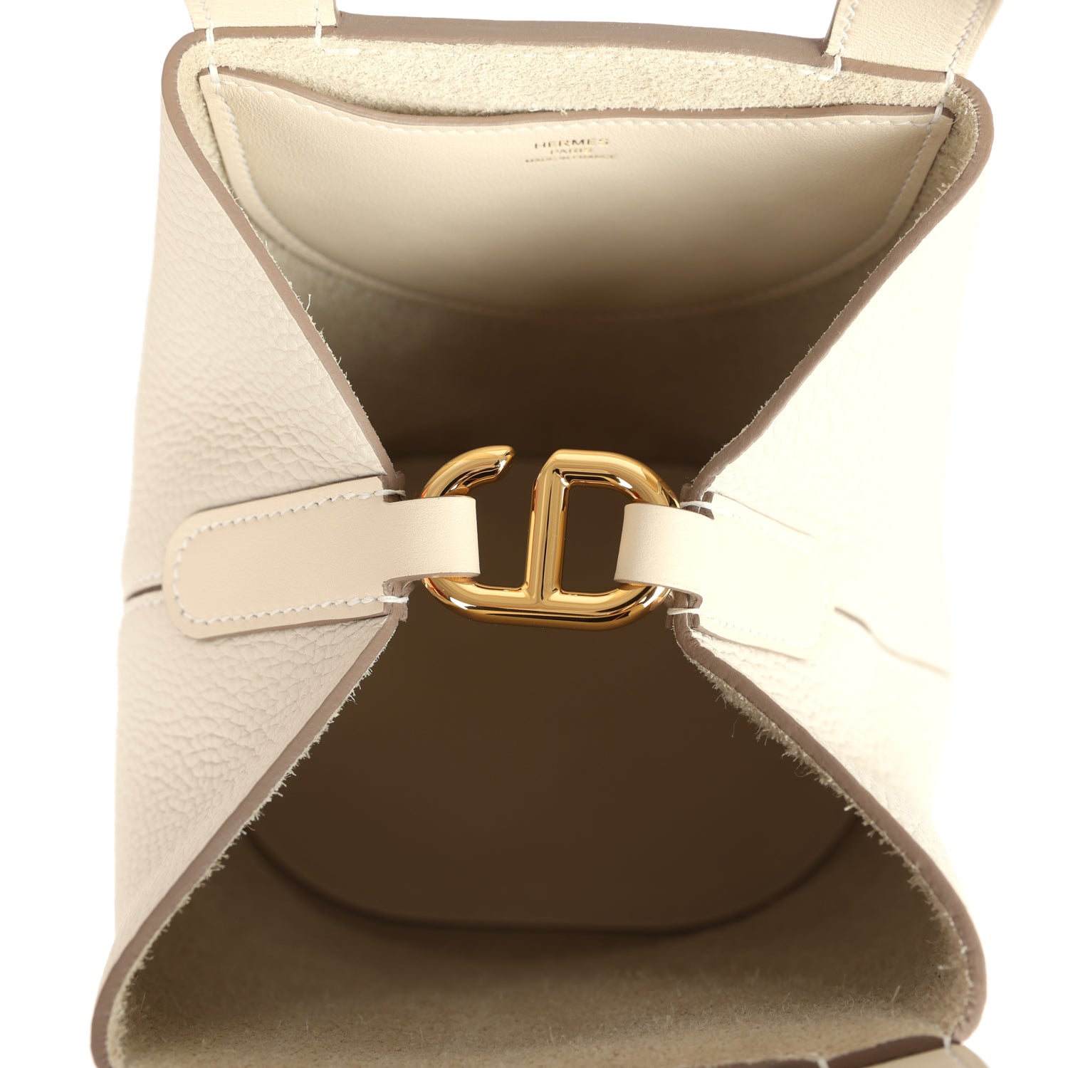 Hermes In-The-Loop 18 Craie Clemence and Swift Gold Hardware