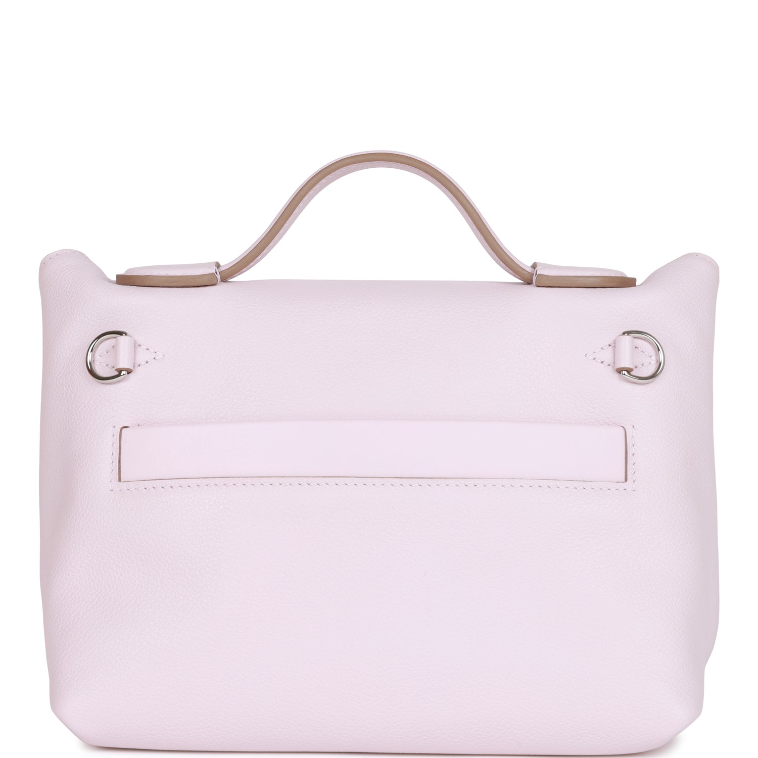 Hermes Mini 24/24 Bag Mauve Pale Verso Evercolor and Swift Palladium Hardware