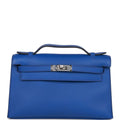Hermes Kelly Pochette Bleu Royal Swift Palladium Hardware