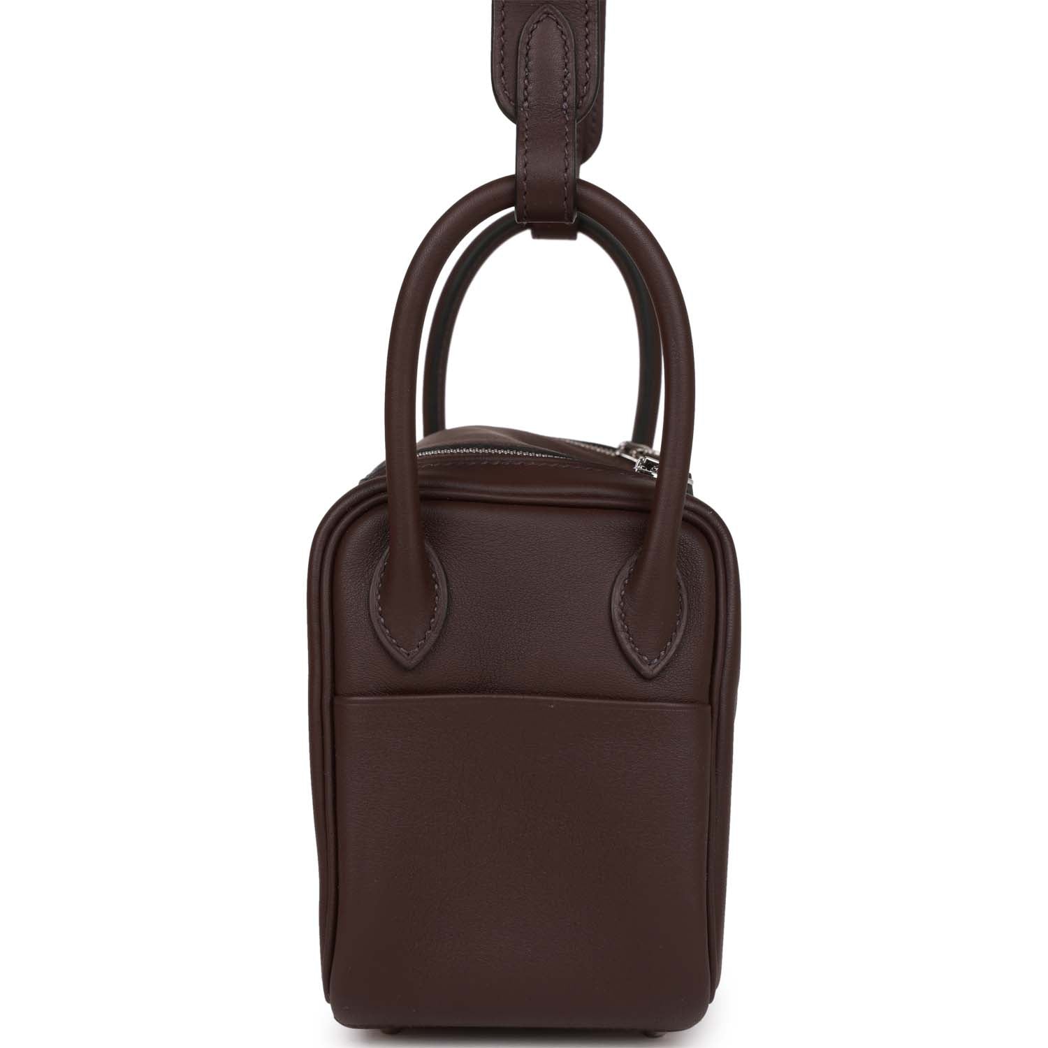 Hermes Mini Lindy Rouge Sellier Verso Swift Palladium Hardware