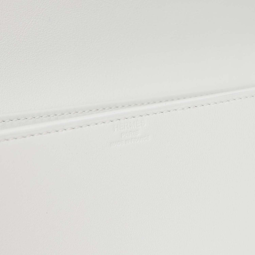 Hermes Shadow Kelly Cut New White Swift