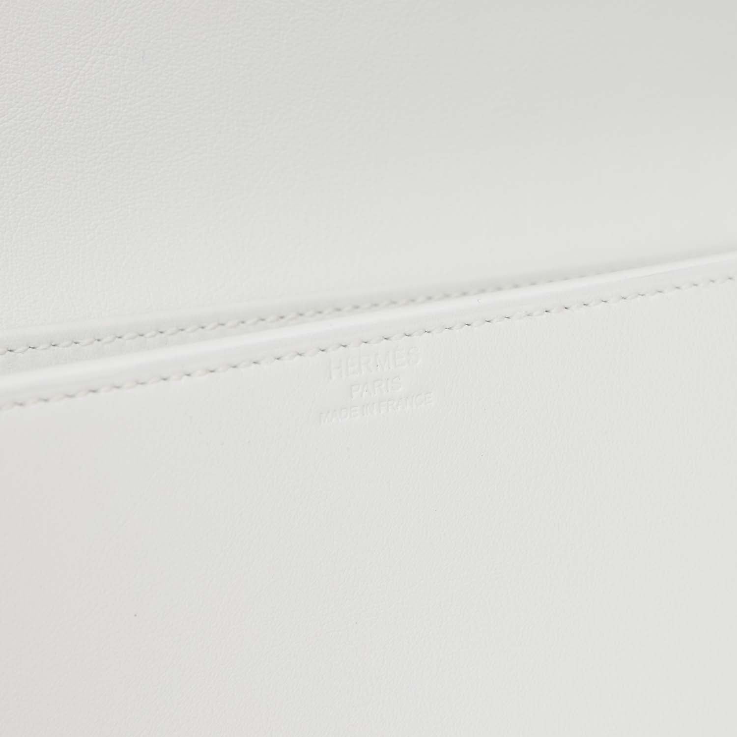 Hermes Shadow Kelly Cut New White Swift