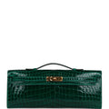 Hermes Kelly Cut Emerald Shiny Niloticus Crocodile Gold Hardware