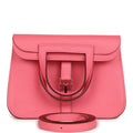 Hermes Mini Halzan Rose Azalee Swift Palladium Hardware