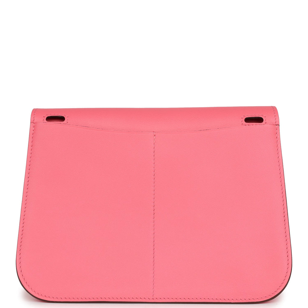 Hermes Mini Halzan Rose Azalee Swift Palladium Hardware
