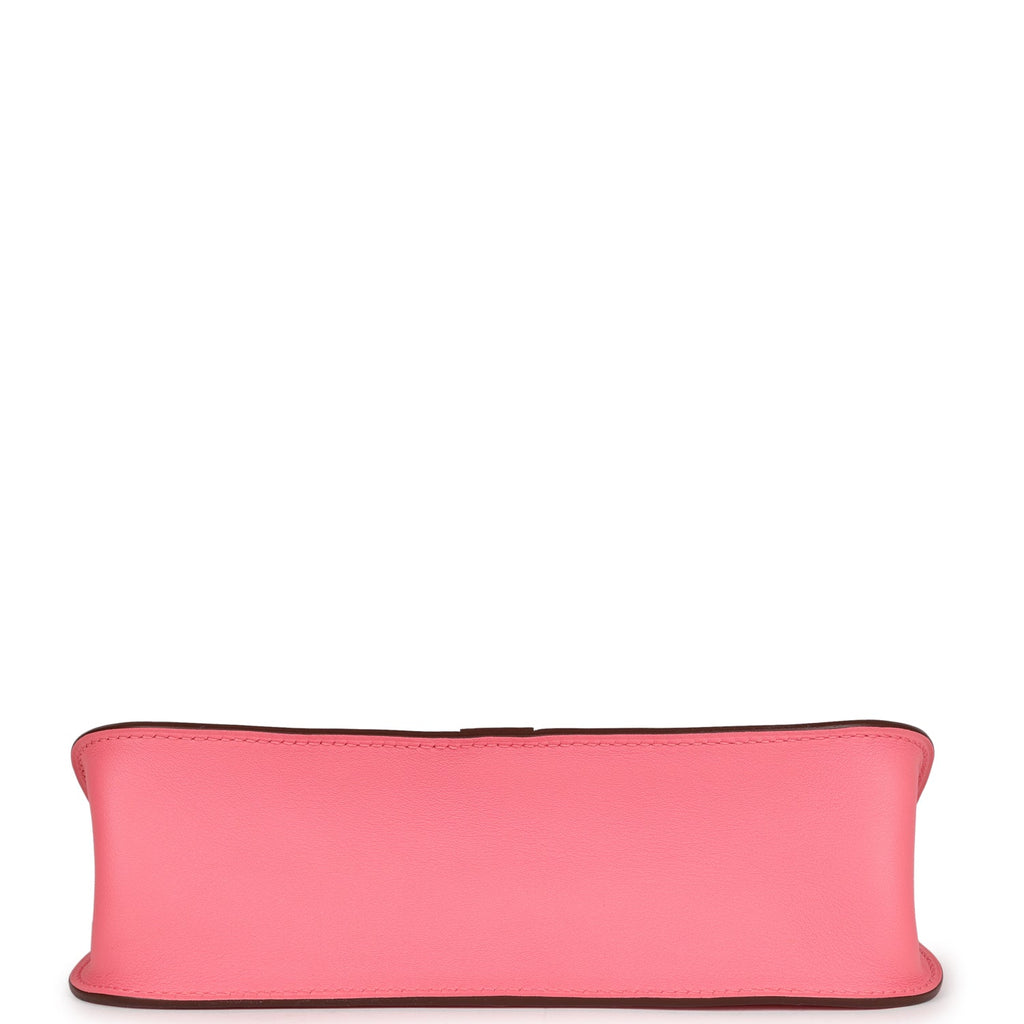 Hermes Mini Halzan Rose Azalee Swift Palladium Hardware