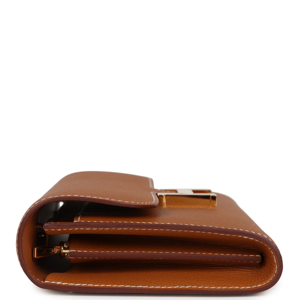 Hermes Constance Wallet To Go Gold Epsom Gold Hardware