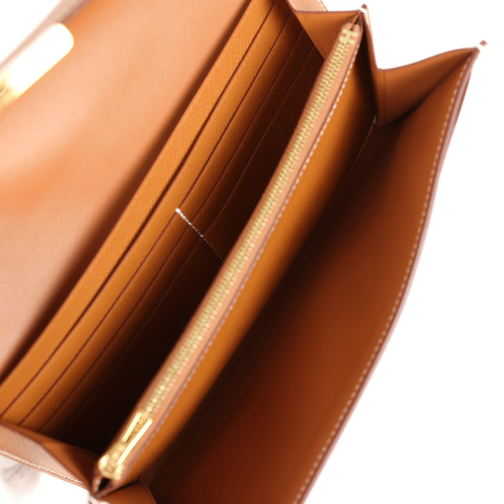 Hermes Constance Wallet To Go Gold Epsom Gold Hardware