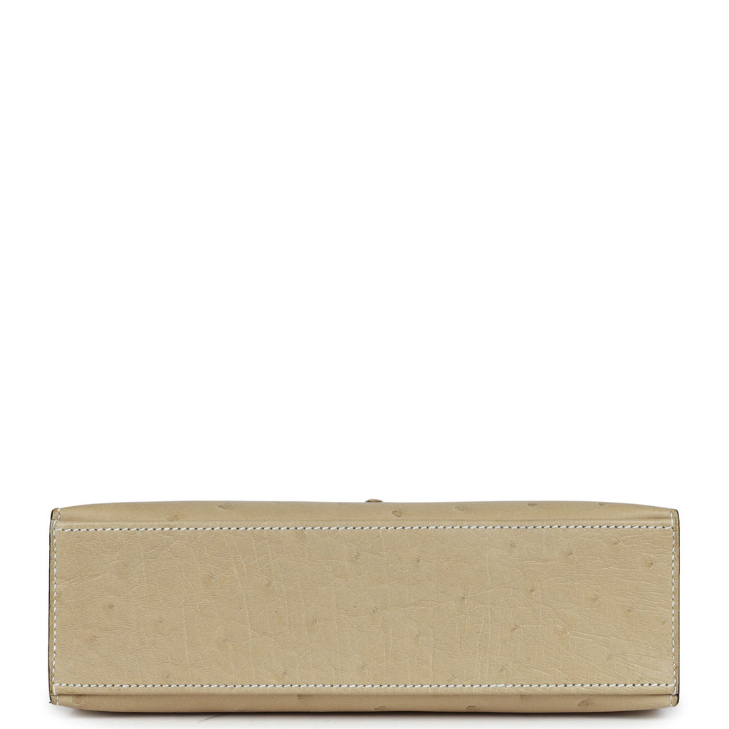 Hermes Kelly Pochette Trench Ostrich Gold Hardware