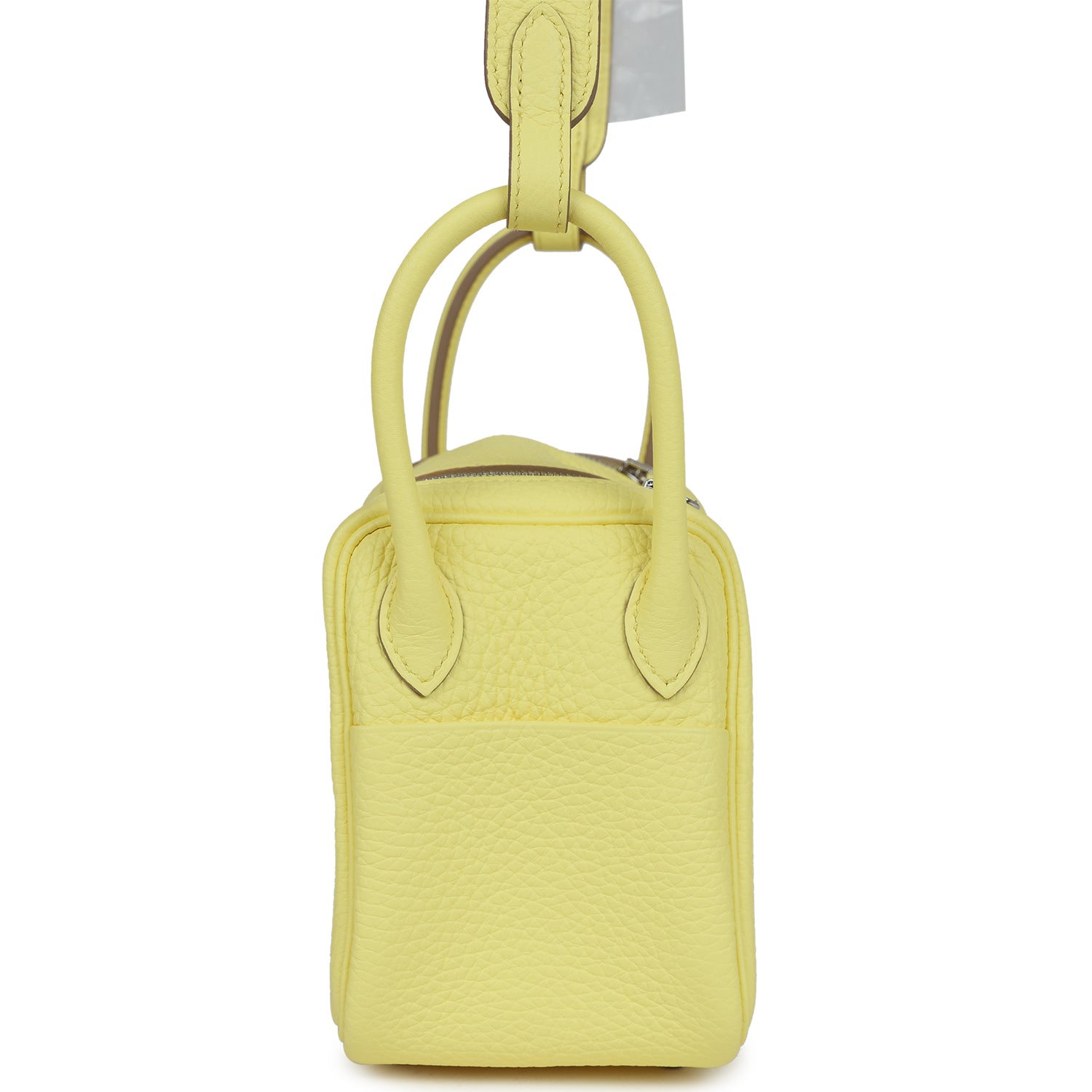 Hermes Mini Lindy Limoncello Clemence Palladium Hardware