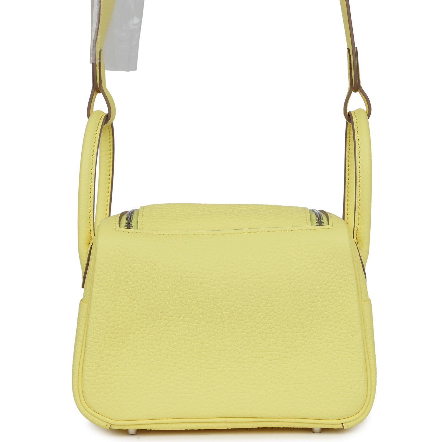 Hermes Mini Lindy Limoncello Clemence Palladium Hardware