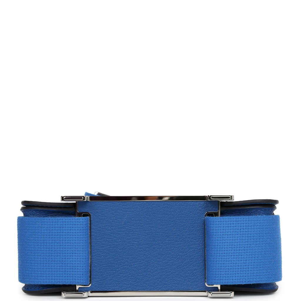 Hermes Geta Bag Bleu France Chevre Palladium Hardware