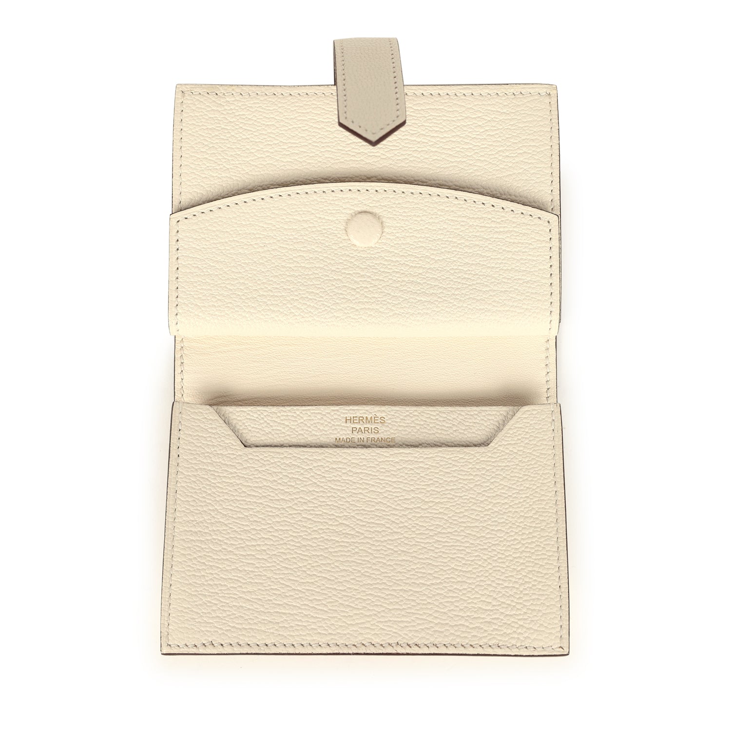 Hermes Bearn Mini Wallet Nata Chevre Gold Hardware