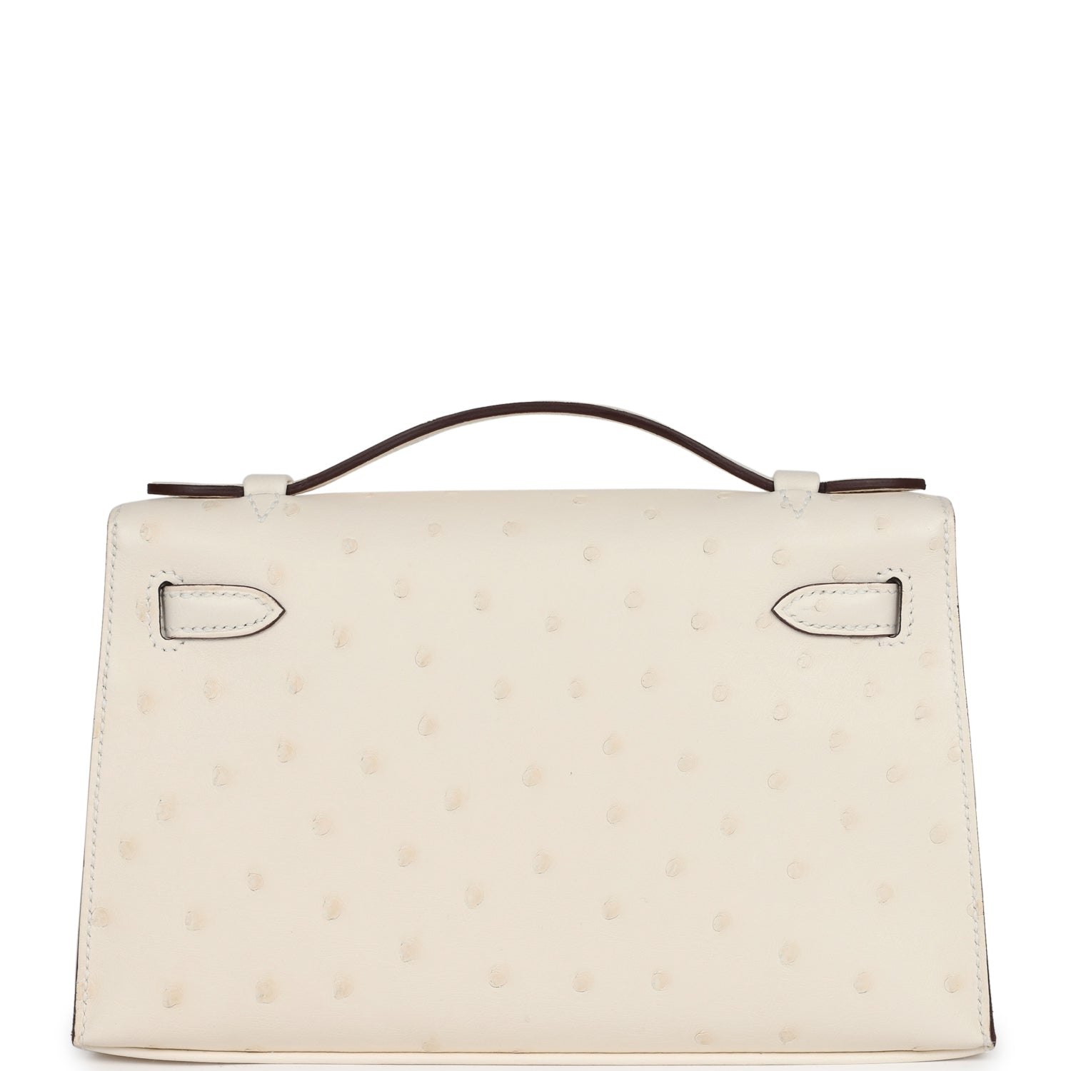 Hermes Kelly Pochette Nata Ostrich Palladium Hardware