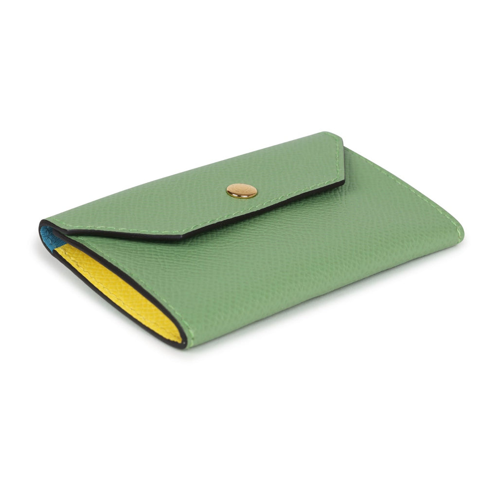 Hermes Kelly Pocket Belt 18 Vert Criquet/Chai/Bleu Frida Epsom Gold Hardware
