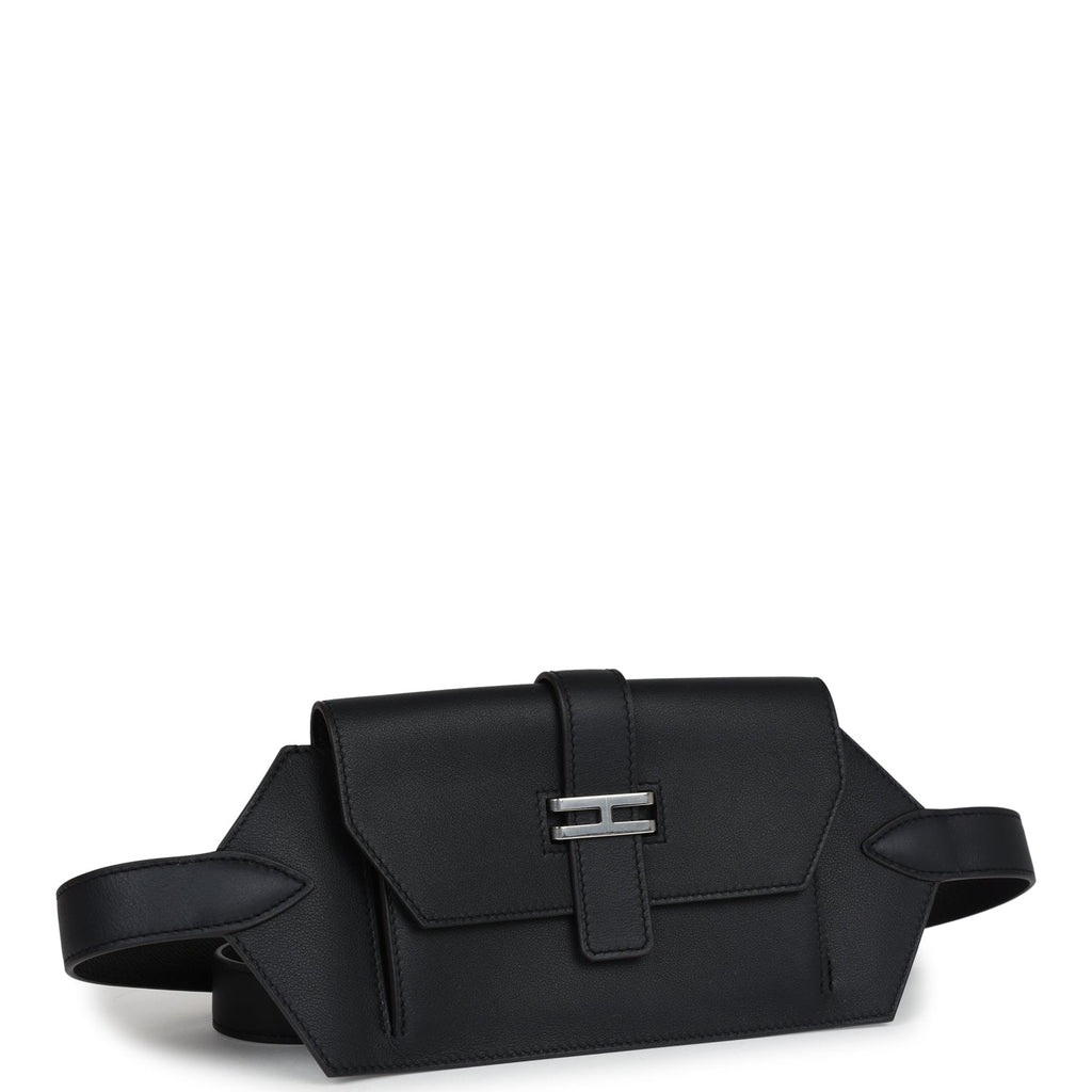Hermes Elan Pocket Belt 24 Black Swift Palladium Hardware