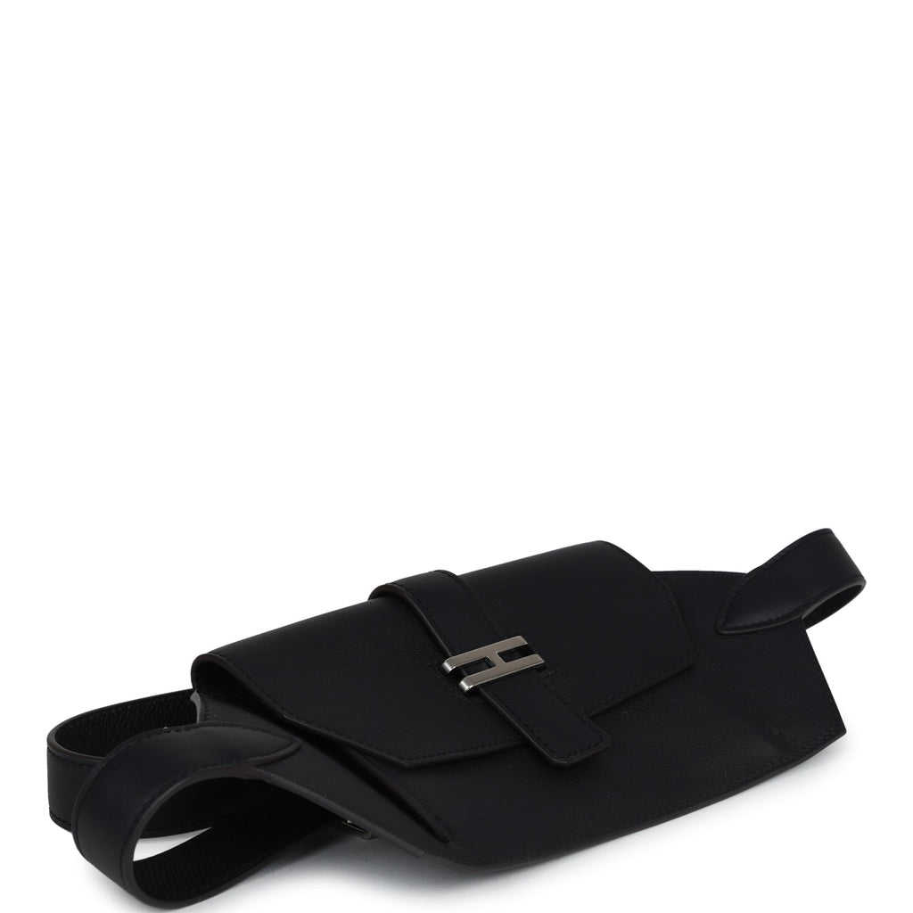 Hermes Elan Pocket Belt 24 Black Swift Palladium Hardware