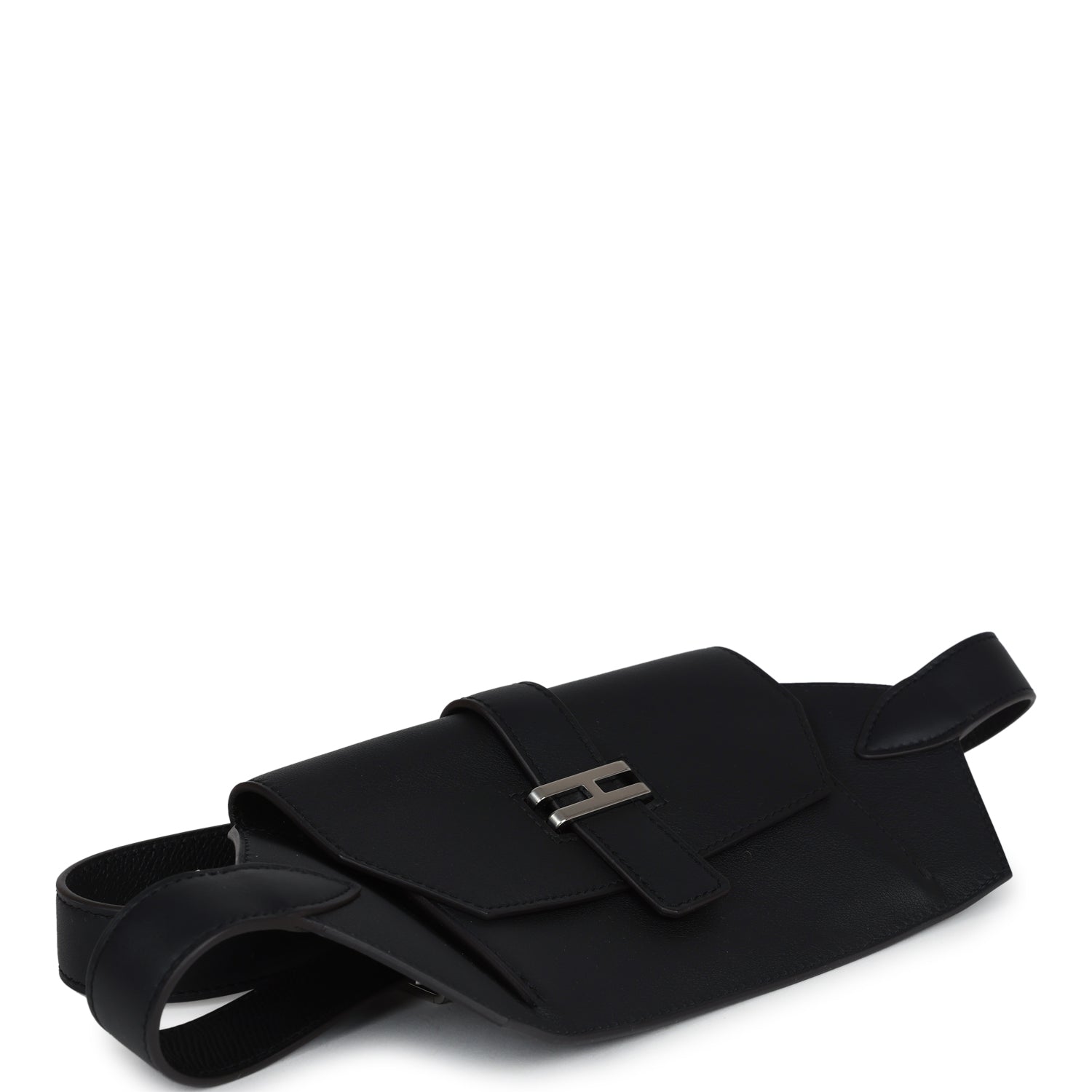 Hermes Elan Pocket Belt 24 Black Swift Palladium Hardware