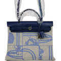Hermes Herbag Zip PM 31 Bleu France/Ecru "Brides De Gala" Toile H/Vache Hunter Palladium Hardware