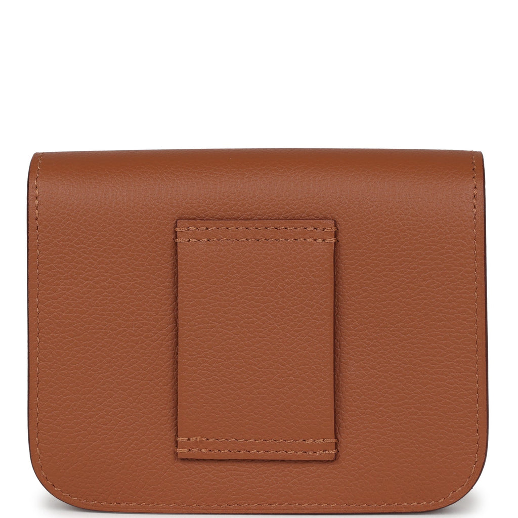 Hermes Constance Slim Wallet Gold Verso Evercolor Gold Hardware