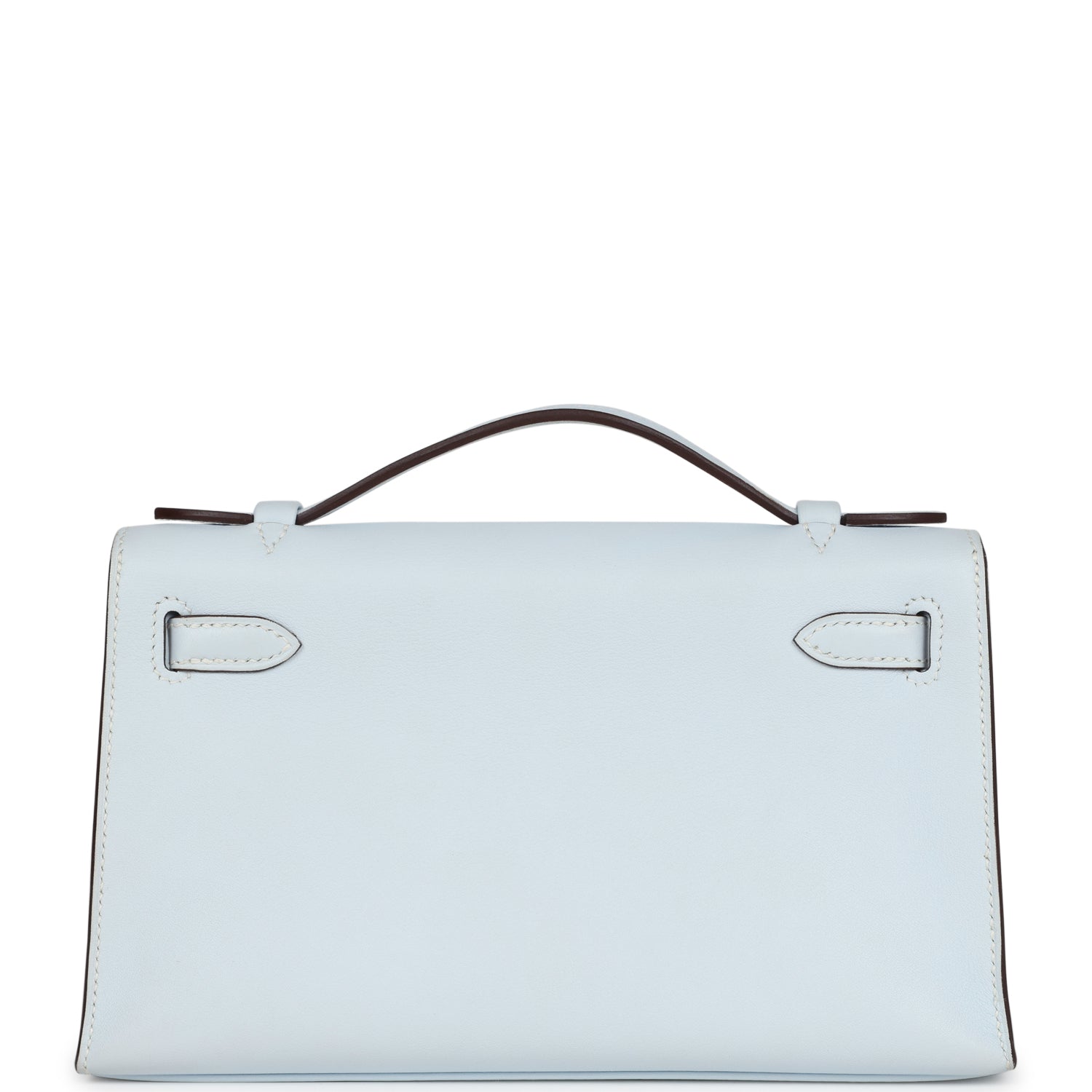 Hermes Kelly Pochette Bleu Brume Swift Palladium Hardware