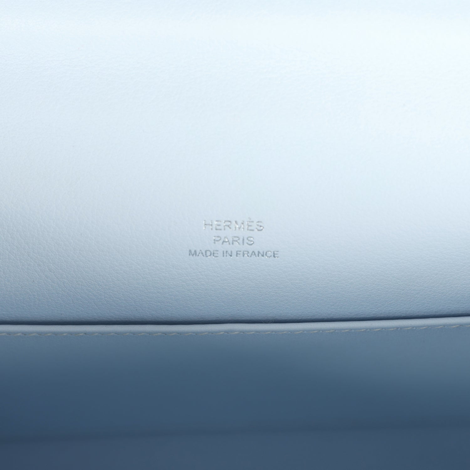 Hermes Kelly Pochette Bleu Brume Swift Palladium Hardware