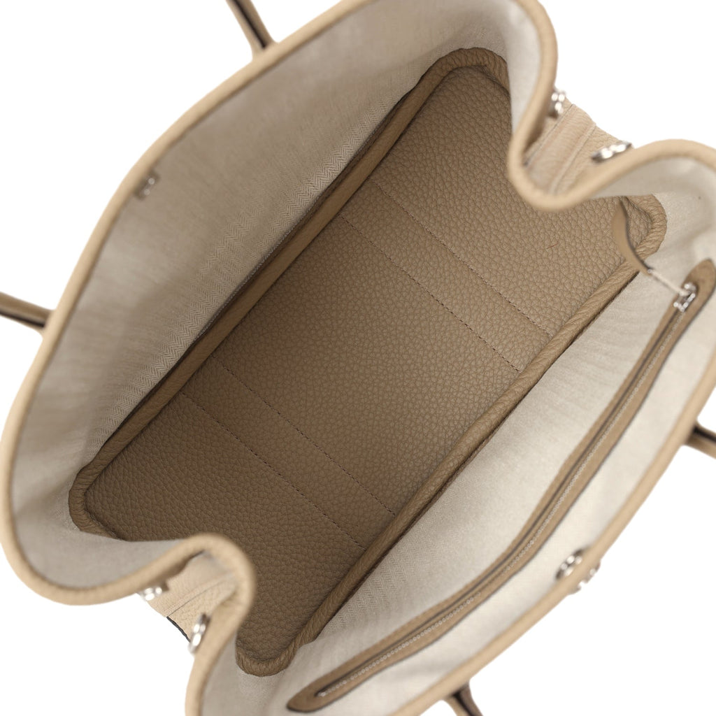 Hermes Garden Party 30 Beige Marfa Negonda Palladium Hardware