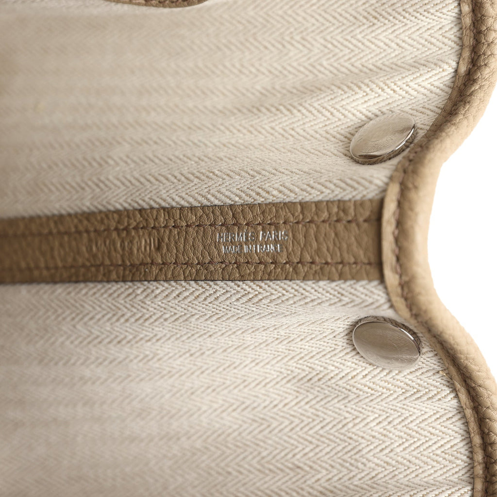Hermes Garden Party 30 Beige Marfa Negonda Palladium Hardware