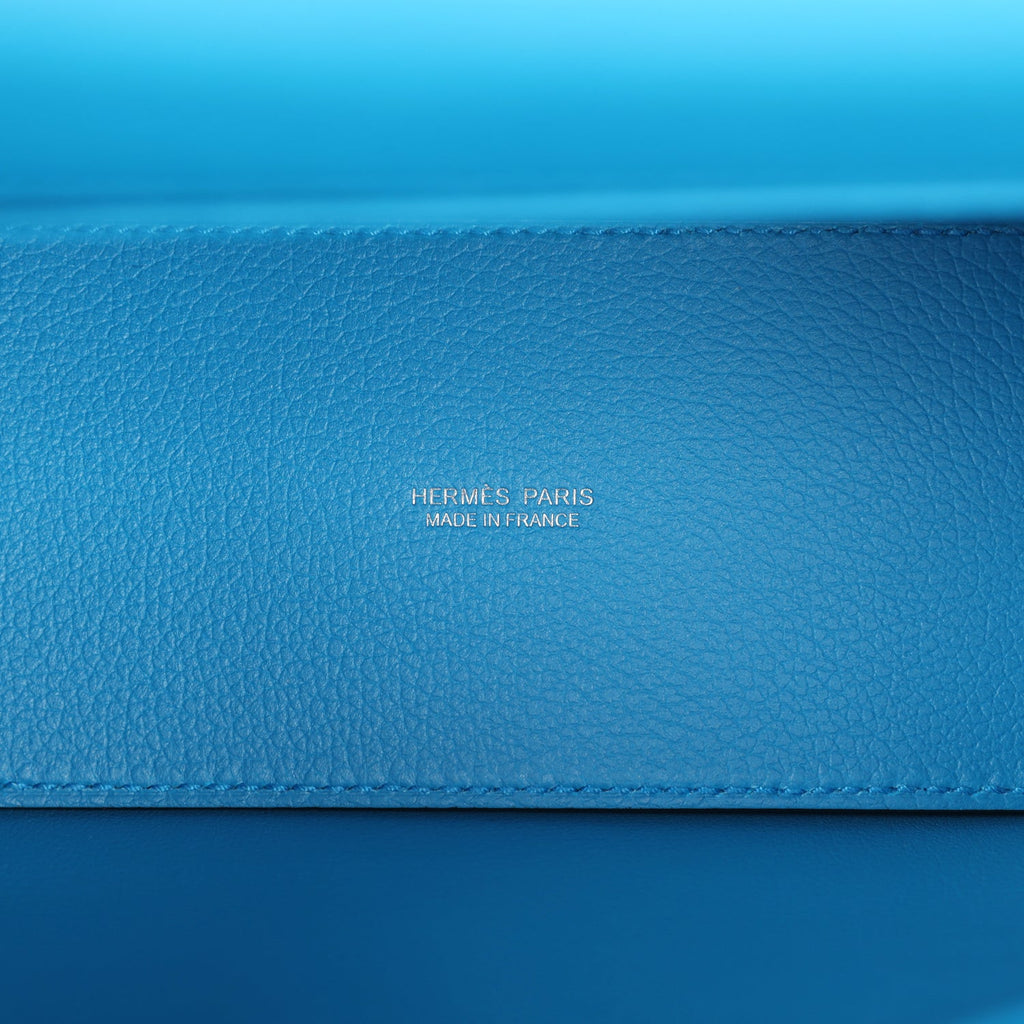 Hermes Kelly Danse Bleu Zanzibar Evercolor Palladium Hardware