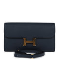 New Hermes Constance To Go Wallet Bleu Indigo Epsom Gold Hardware