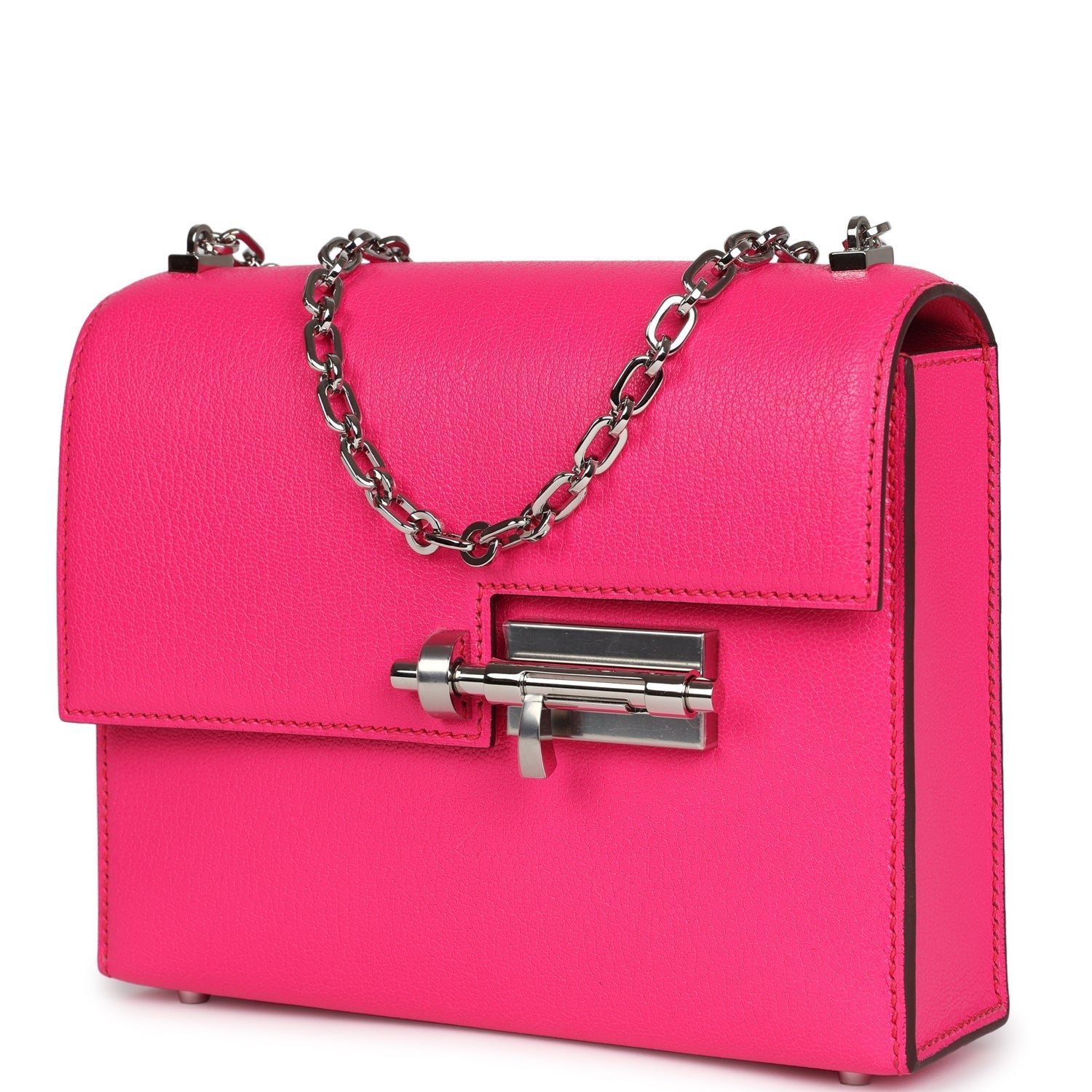 Hermes Mini Verrou Chaine Bag Rose Pop Chevre Chamkila Palladium Hardware