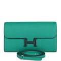 New Hermes Constance Wallet To Go Vert Jade Epsom Marquette and Palladium Hardware