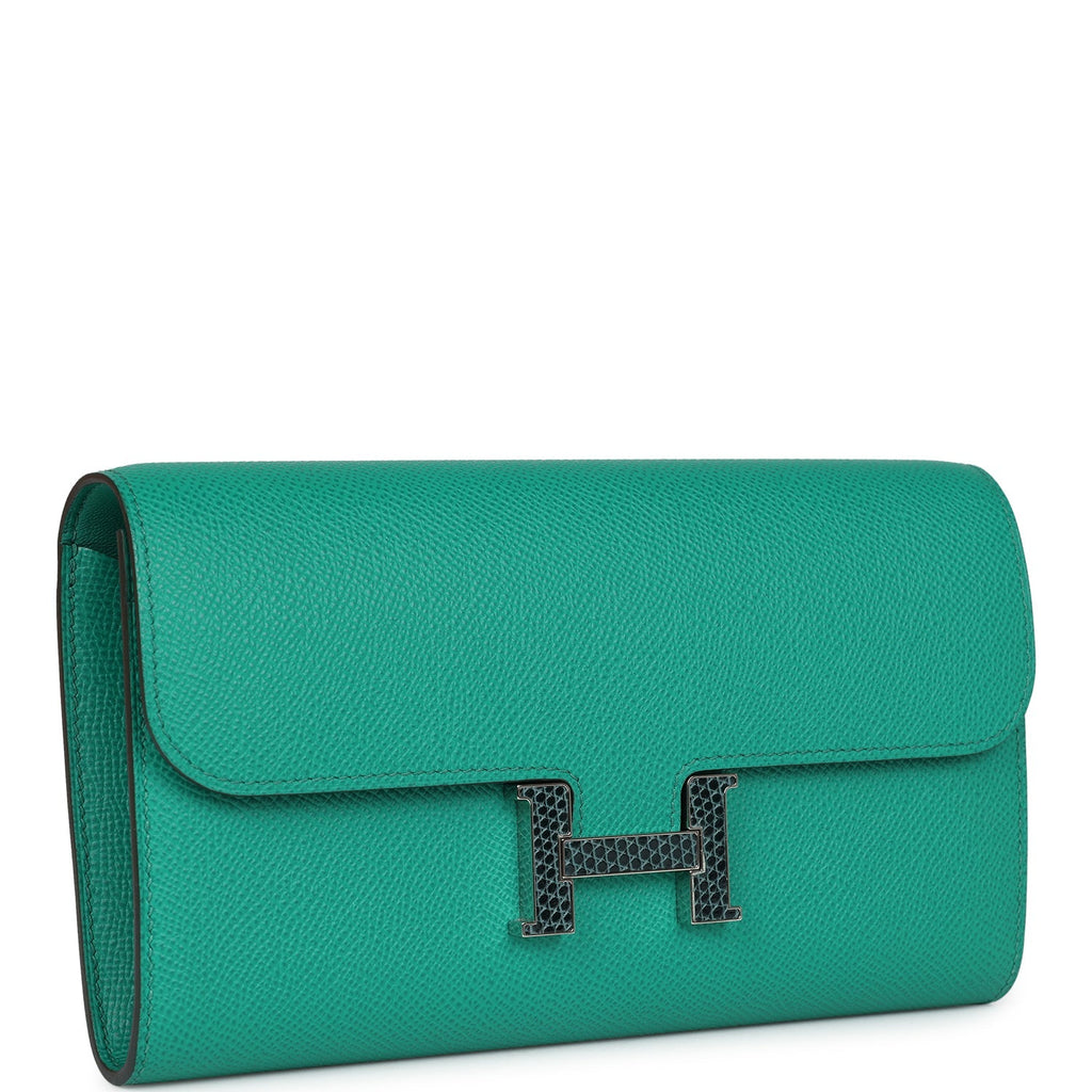 New Hermes Constance Wallet To Go Vert Jade Epsom Marquette and Palladium Hardware