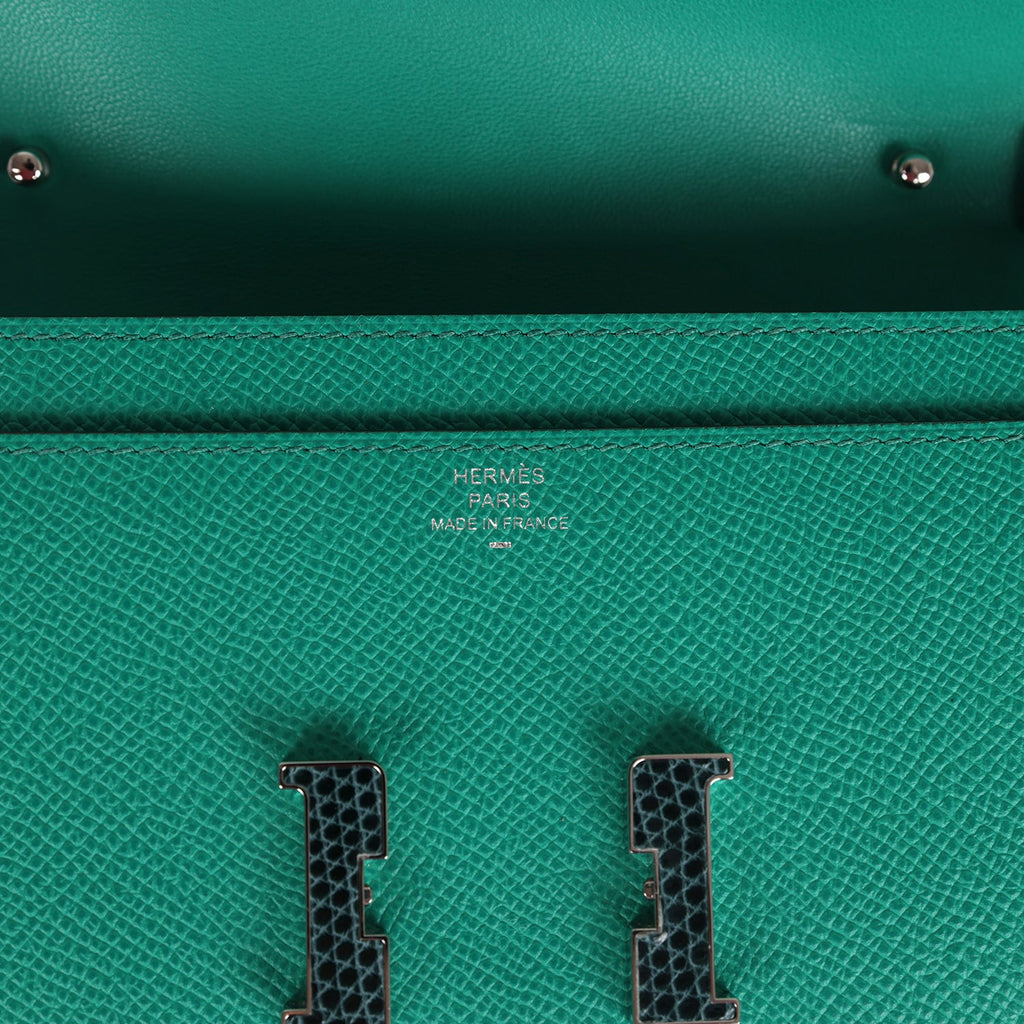 New Hermes Constance Wallet To Go Vert Jade Epsom Marquette and Palladium Hardware