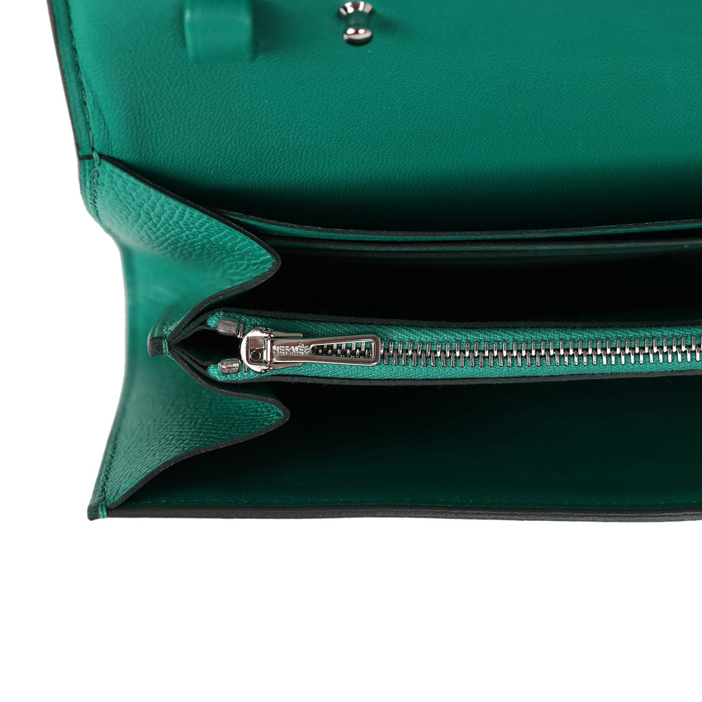 New Hermes Constance Wallet To Go Vert Jade Epsom Marquette and Palladium Hardware