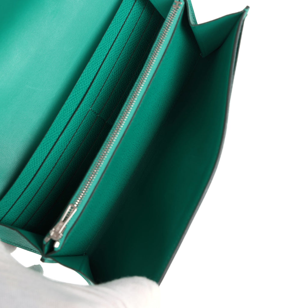 New Hermes Constance Wallet To Go Vert Jade Epsom Marquette and Palladium Hardware