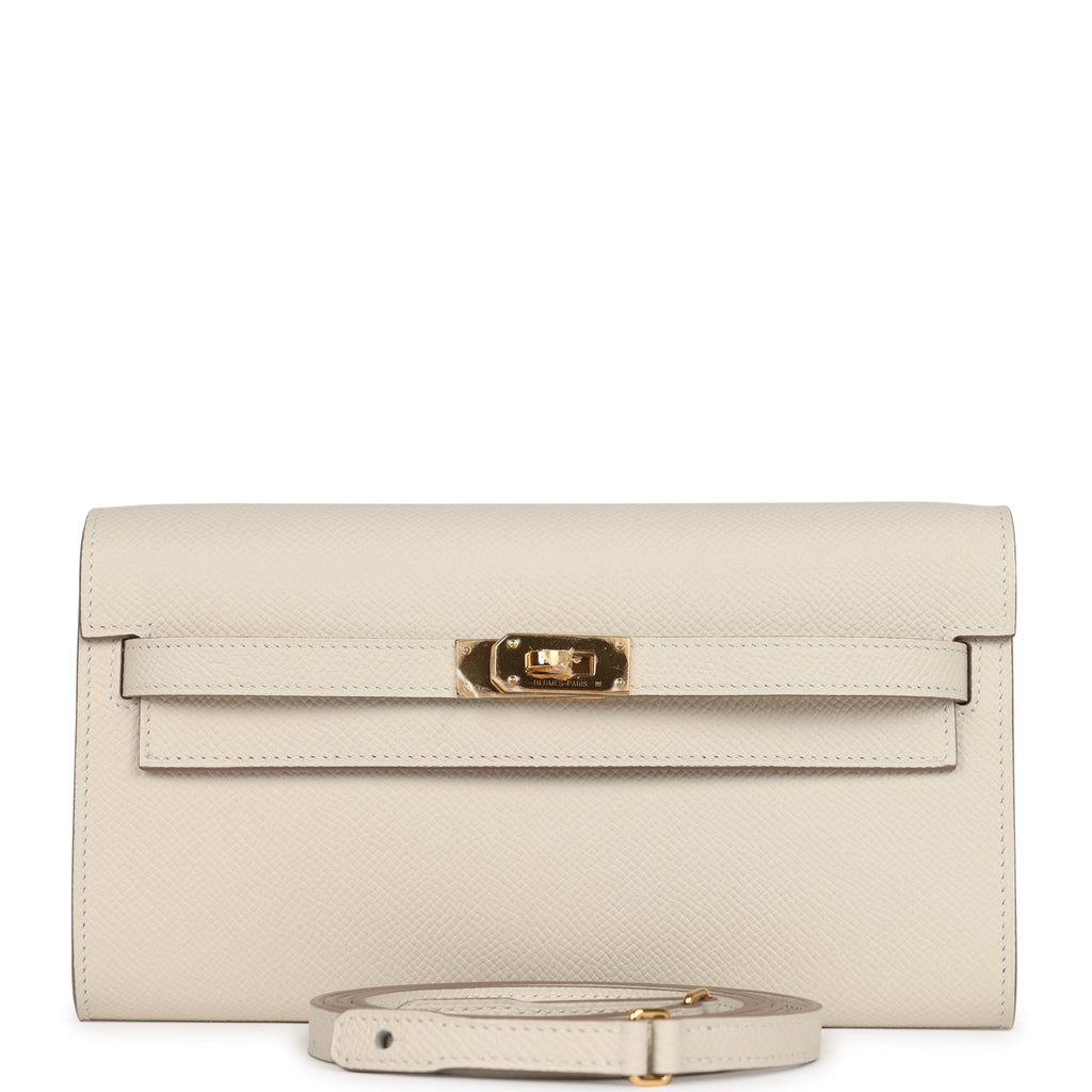 Hermes Kelly Wallet To Go Craie Epsom Gold Hardware