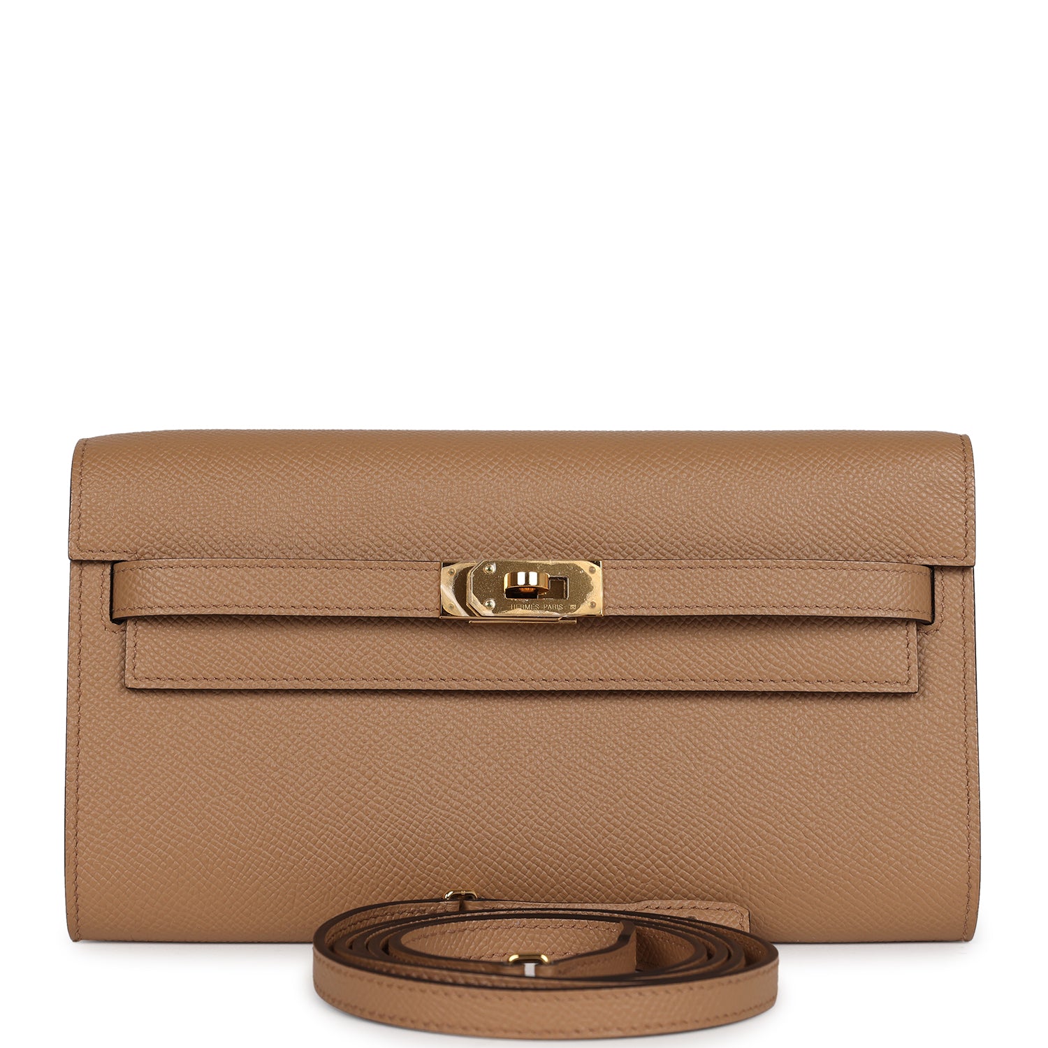 Hermes Kelly Wallet To Go Chai Verso Epsom Gold Hardware