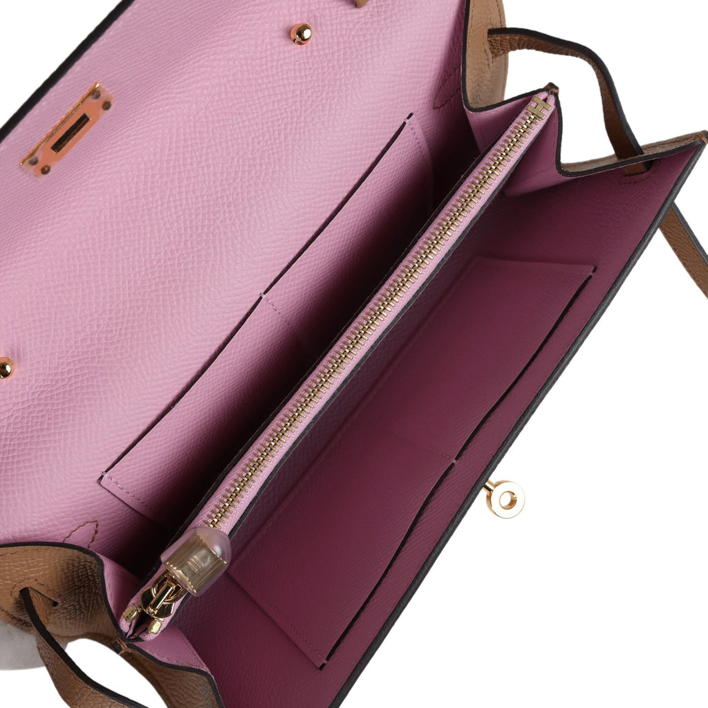 Hermes Kelly Wallet To Go Chai Verso Epsom Gold Hardware