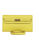 Hermes Kelly Wallet To Go Lime Chevre Mysore Gold Hardware