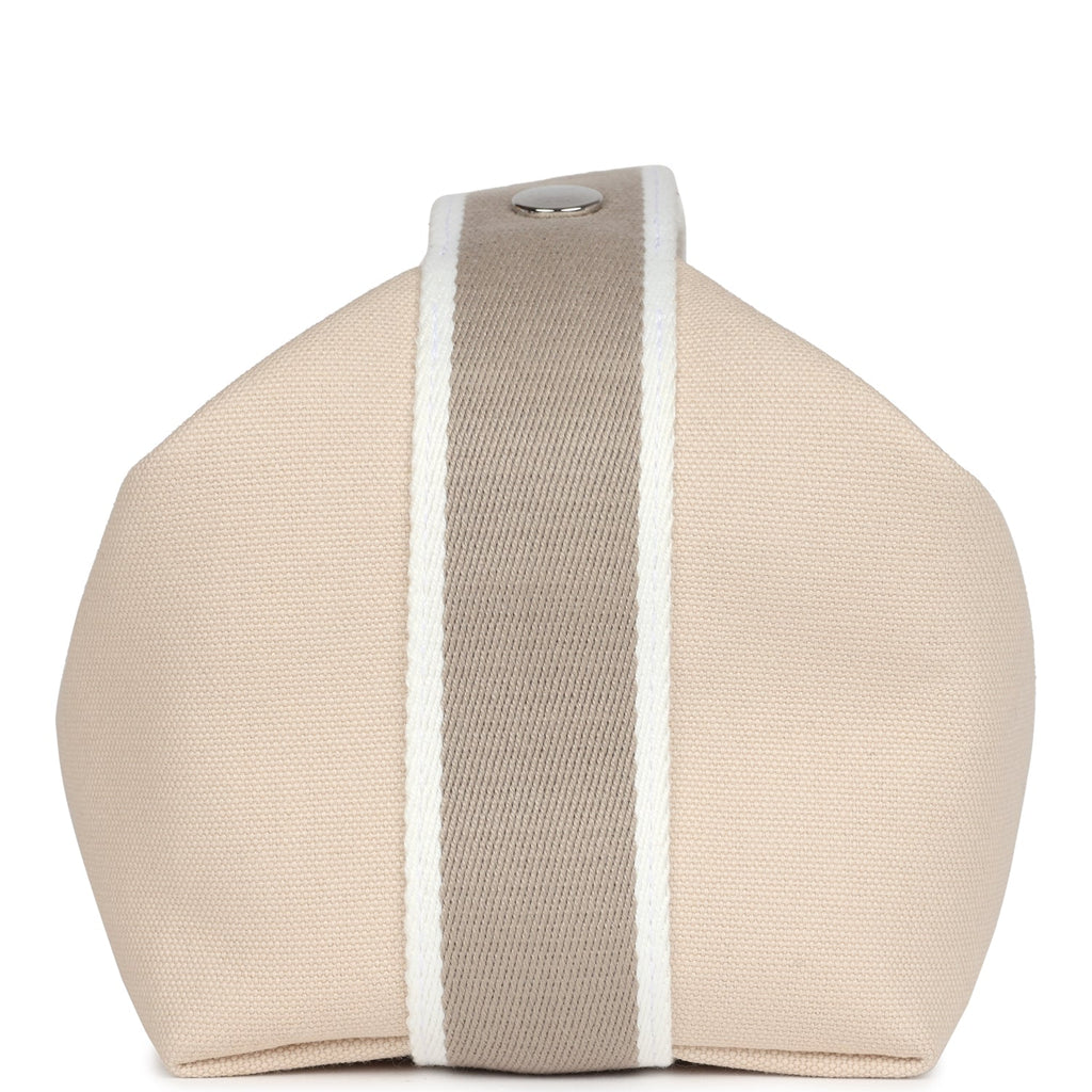 Hermes Bride-A-Brac PM Neutral Toile Canvas Palladium Hardware