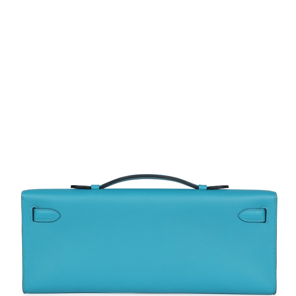 Hermes Kelly Cut Turquoise Swift Palladium Hardware